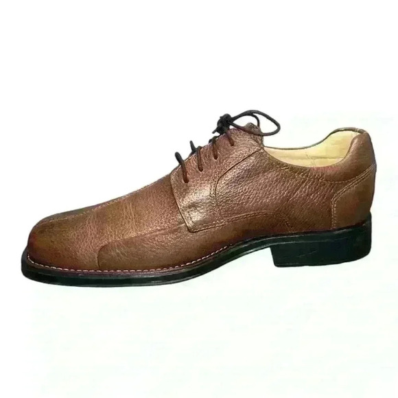 LIKE NEW BELVEDERE Bay Bridge Men\'s Soft Brown Pebble Leather Shoes Size 8.5D